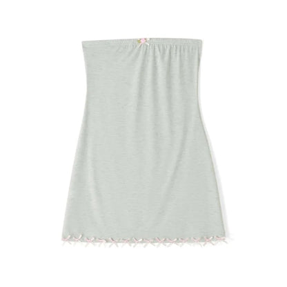 Green Rose Bow Strapless Mini Dress