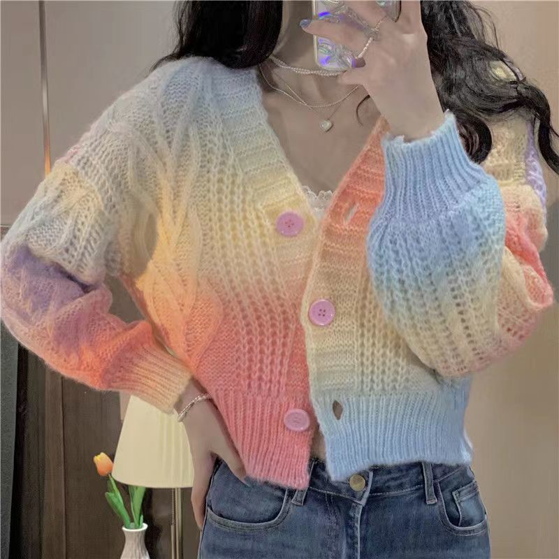 Rainbow V Neck Sweater