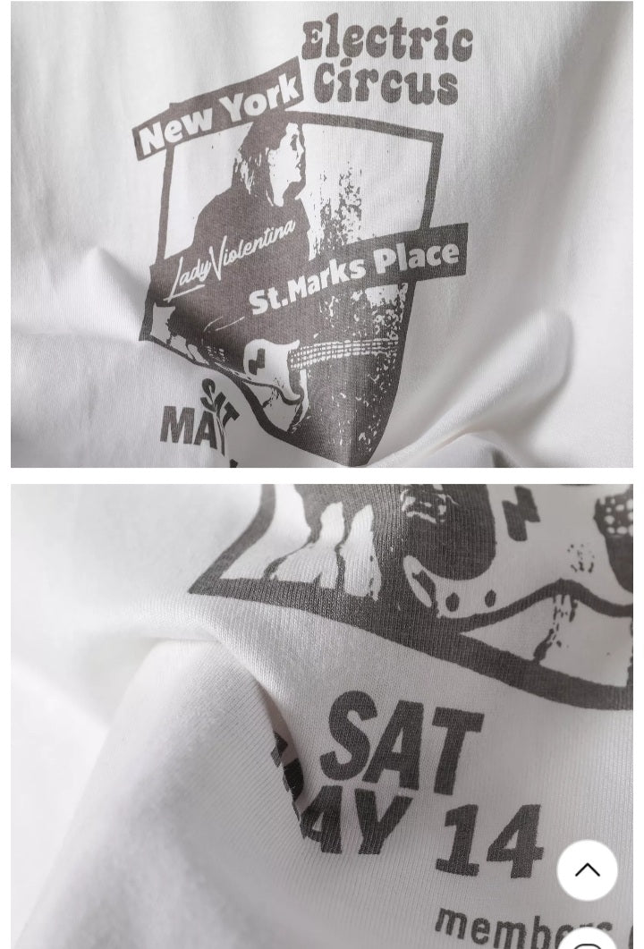 Cute 90s Vintage Guitar Retro White Short Sleeve T- Shirt Top Aesthetic Casual Summer E-Girl Kawaii Korean Japanese Harajuku