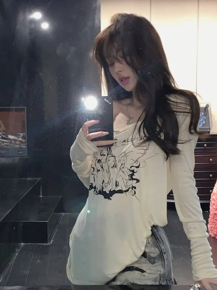 Fairy Graphic Print Long Sleeve T-shirt