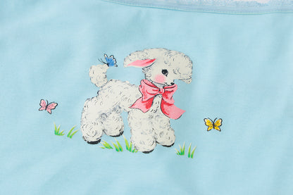 Blue Lamb Print Tank Top