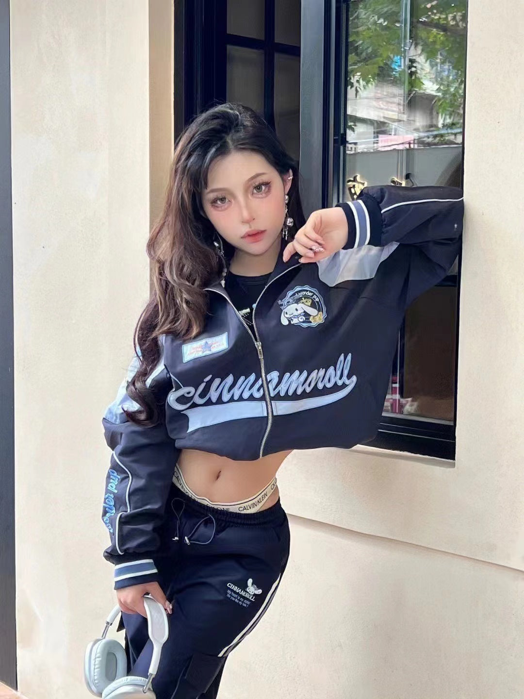 Japanese Anime Print Windproof Biker Jacket