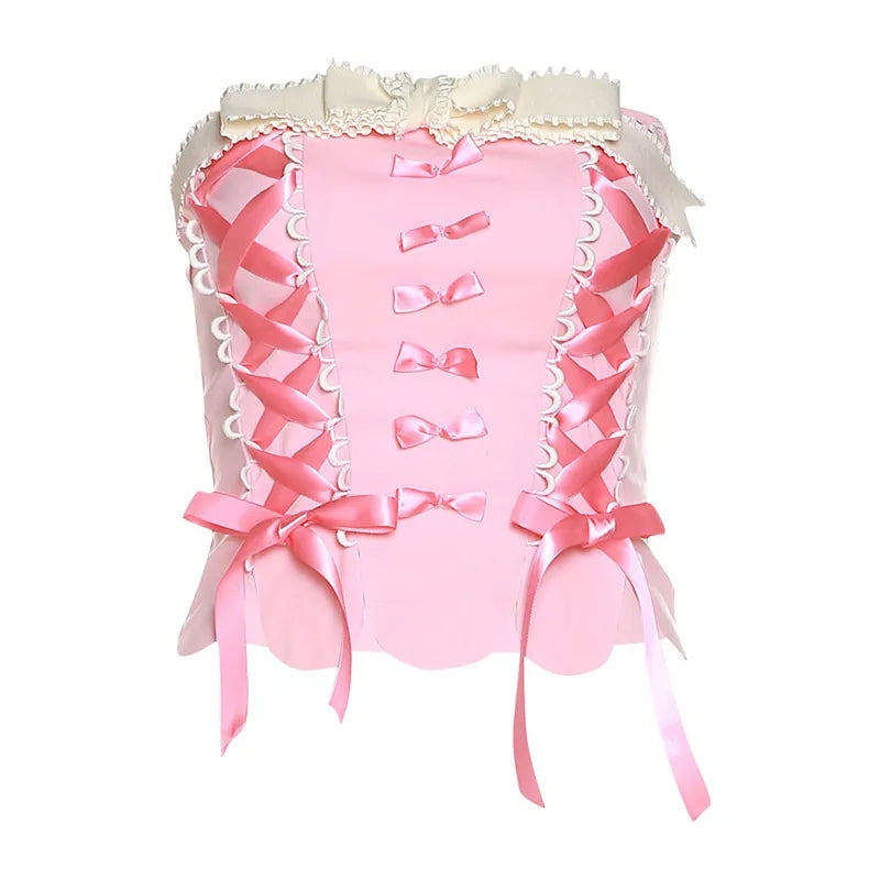 Pink Bow Corset Top