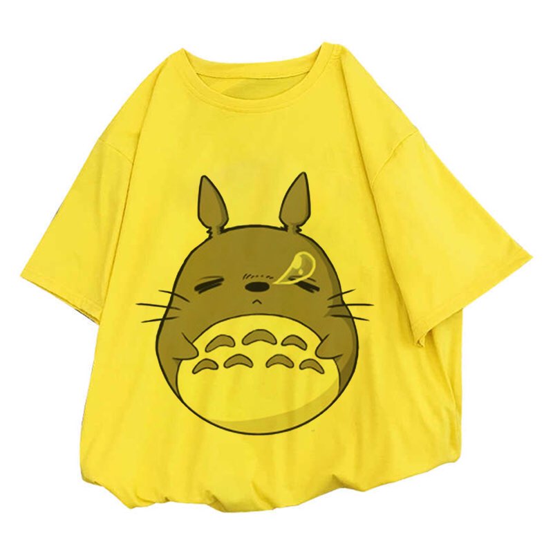 Cute Anime Sleeping Japanese Cartoon Print Cartoon Loose Short Sleeve T-shirt