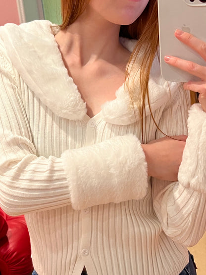 Faux Fur Trim Collar Jacket