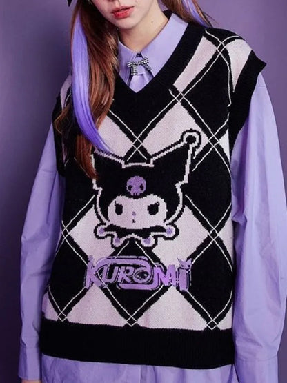 Japanese Anime Argyle Sweater Vest