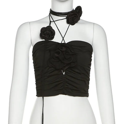 Black Rose Crop Top