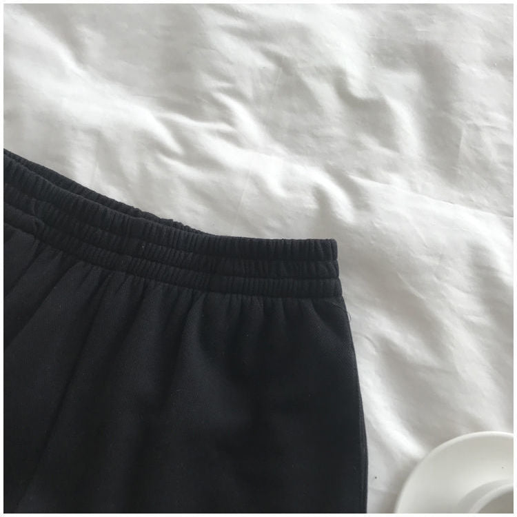 Cute Black White Sky Star Moon Planet Embroidery Casual Sport Shorts Cycling Running Gym High Waist E-Girl Kawaii Korean Japanese Harajuku Streetwear