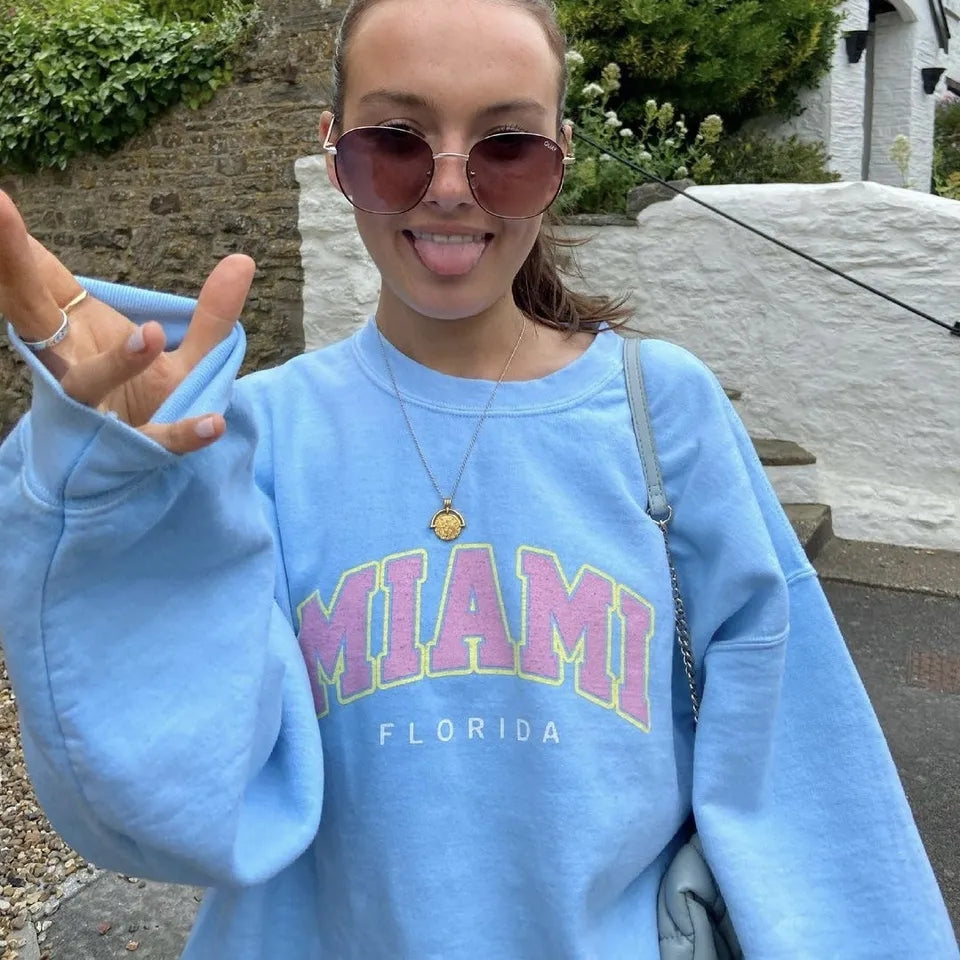 Miami Letter Print Sweater