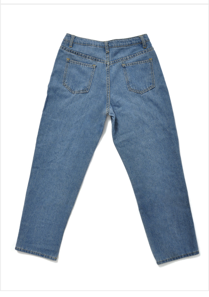 Cute Flower Daisy Denim Chic High Waisted Vintage Jean Pants Trouser E-Girl Kawaii Korean Japanese Harajuku Chinese Retro Streetwear Aesthetic
