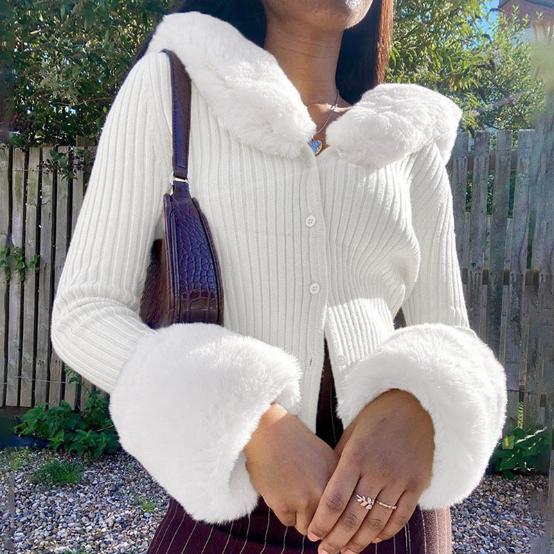 Faux Fur Trim Collar Jacket