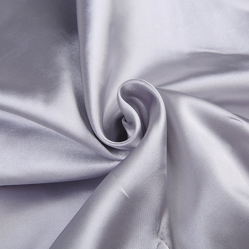 Silver Satin A-Line Mini Dress