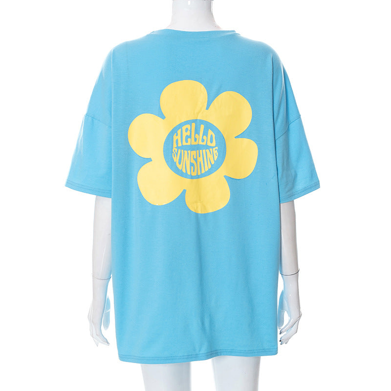 Sunflower Print Short Sleeve T-shirt
