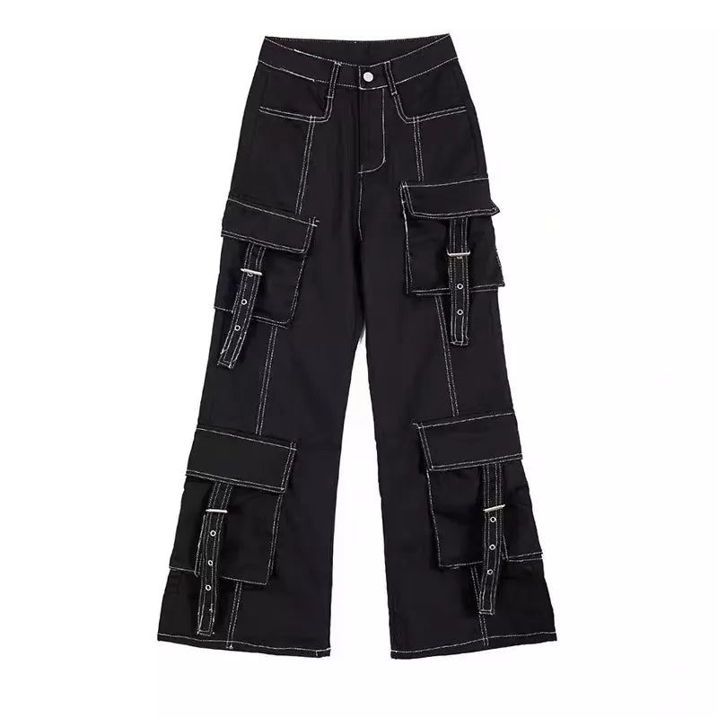 Black Cargo Denim Pants