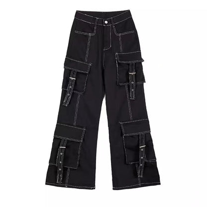 Black Cargo Denim Pants