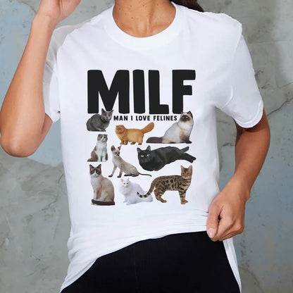 Cat Print Short Sleeve T-shirt