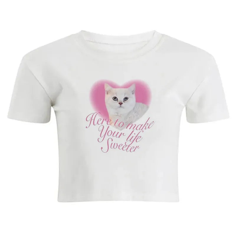 Cat Print Baby Tee