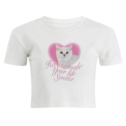 Cat Print Baby Tee