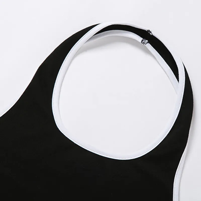 Black & White Patchwork Halter Top