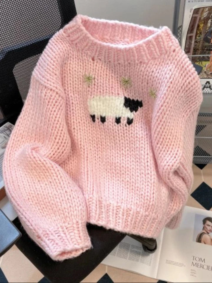Pink Lamb Knit Sweater
