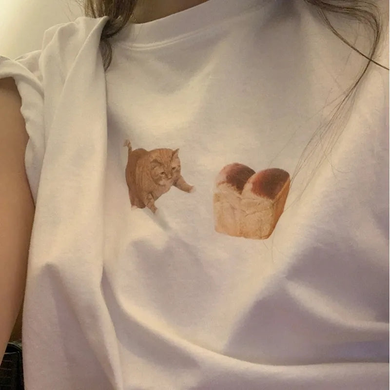 Cat Loaf Print Short Sleeve T-shirt