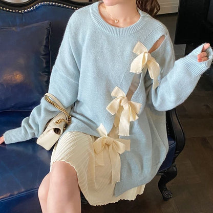 Blue Sweet Bow Sweater