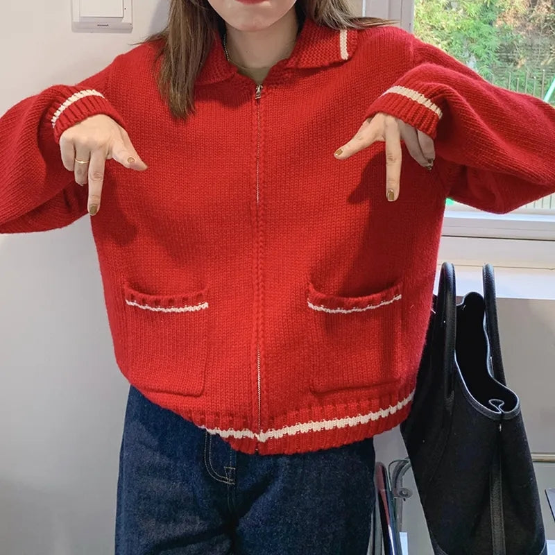 Red Strawberry Zipper Jacket