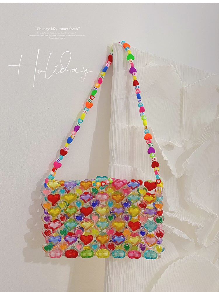Jelly Heart Bead Handbag