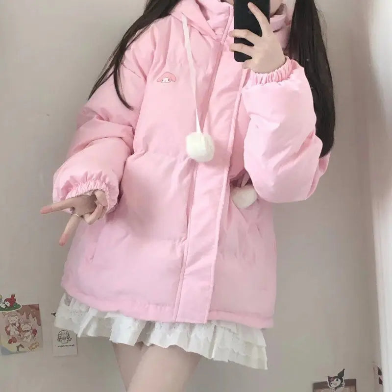 Pink Japanese Anime Puffy Winter Jacket