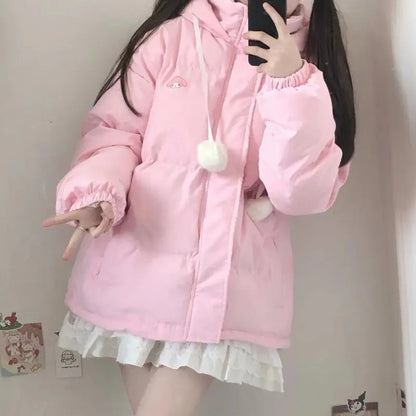 Pink Japanese Anime Puffy Winter Jacket