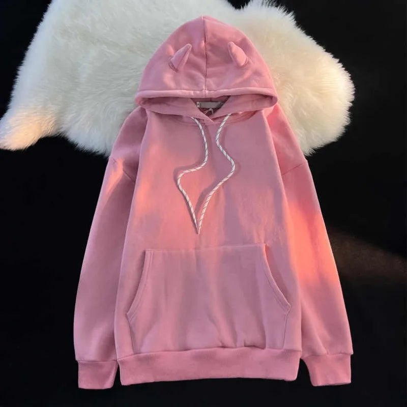 3D Demon Horn Hoodie