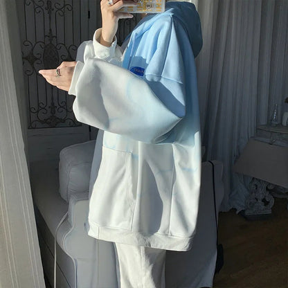 Gradient Loose Zip Up Hoodie