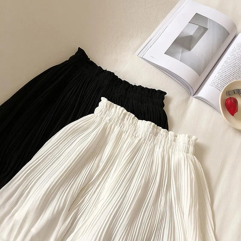 Chiffon Pleated Mini Skirt