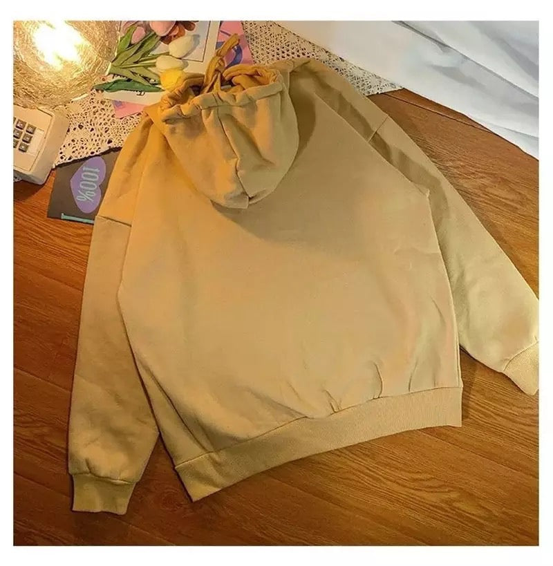Cute Vintage Retro Camping Print Oversize Loose Hoodie Sweater Sweatshirt Pullover Jumper Casual E-Girl Kawaii Korean Japanese Harajuku Streetwear