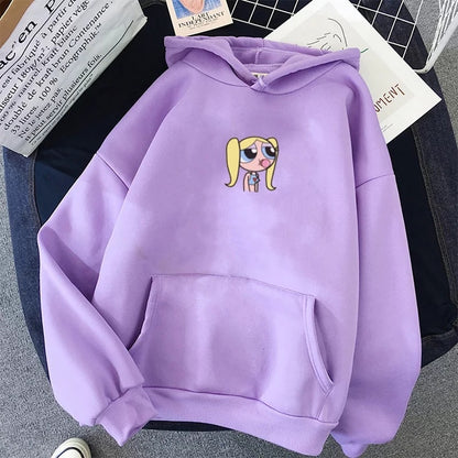 Cute Girl Embroidery Cartoon Sweater Pullover Hoodie Knit Long Sleeve Sweatshirt E-Girl Kawaii Korean Japanese Harajuku Retro Streetwear Aesthetic