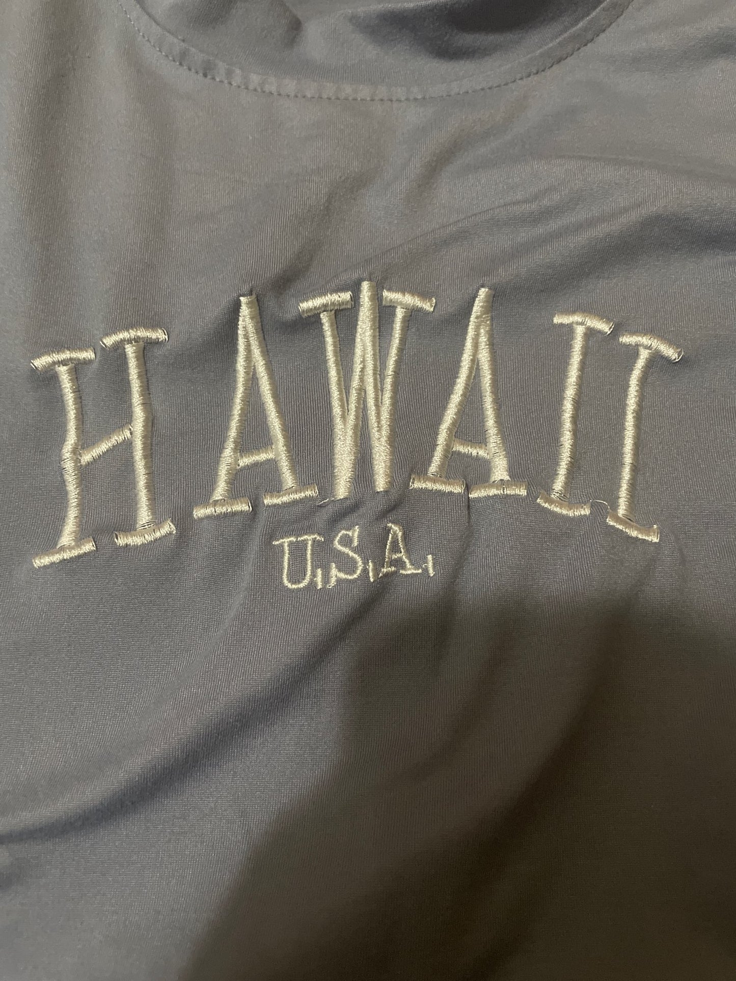 Hawaii Embroidery Crop Top