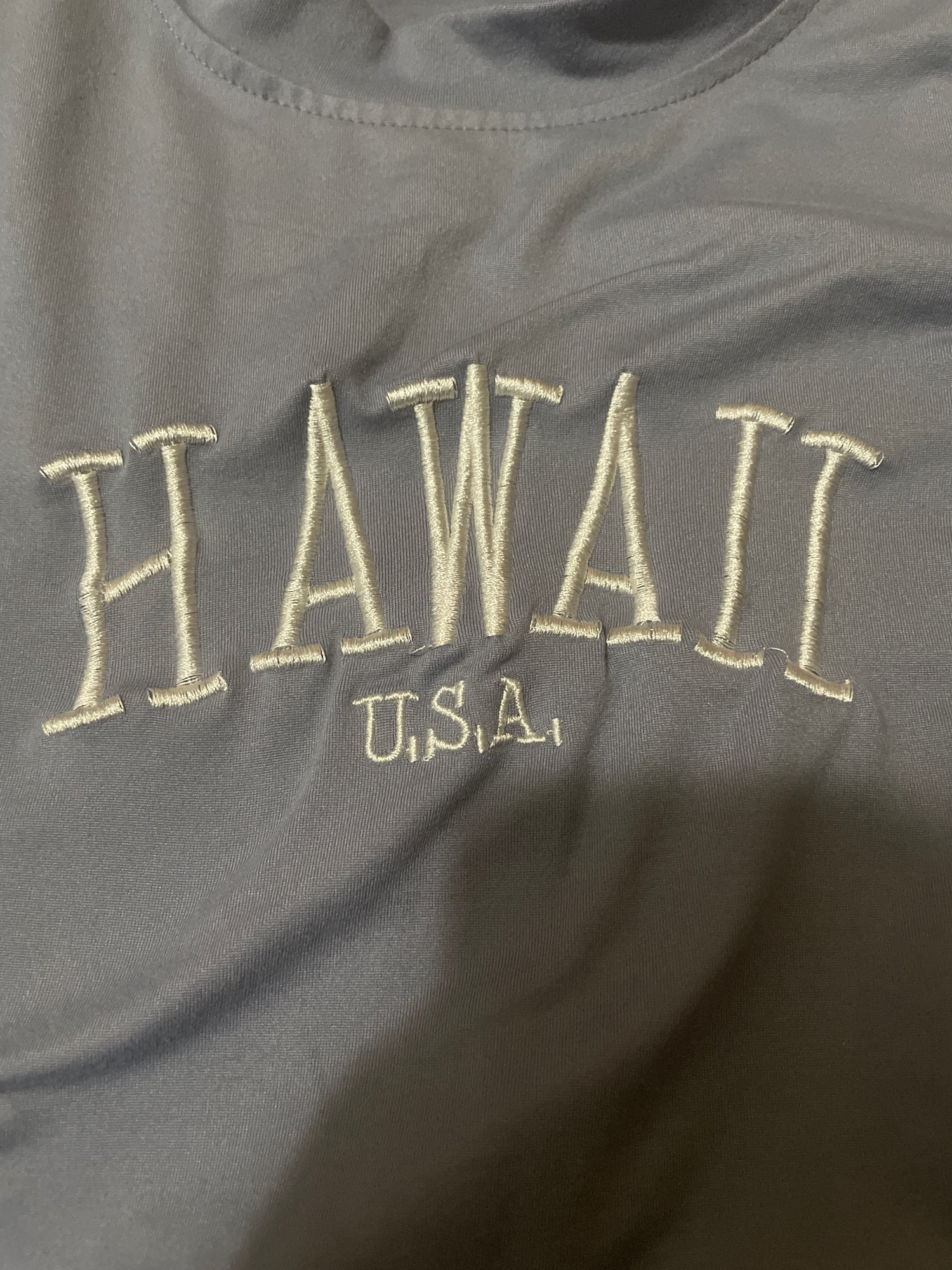 Hawaii Embroidery Crop Top