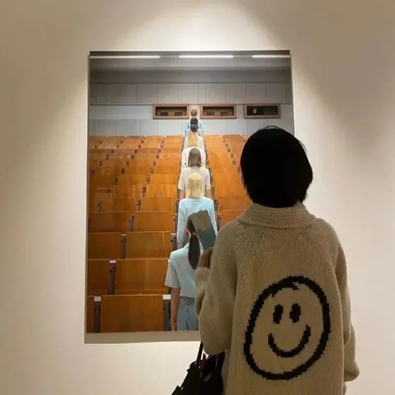 Smiley Face Loose Zipper Sweater