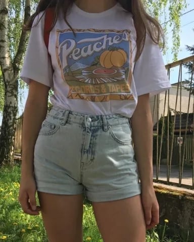 Peach Print Short Sleeve T-shirt