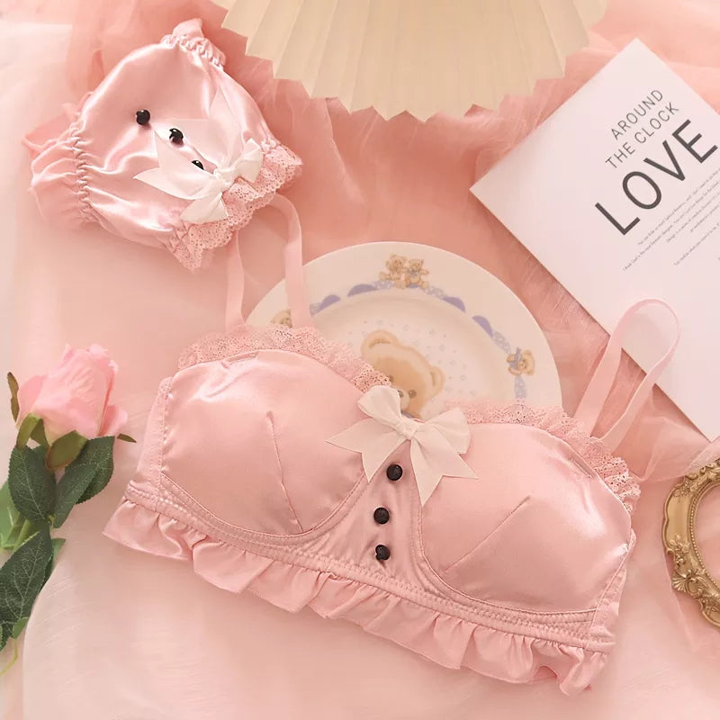 Japanese Maid Bow Bra + Panties Lingerie