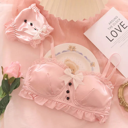 Japanese Maid Bow Bra + Panties Lingerie