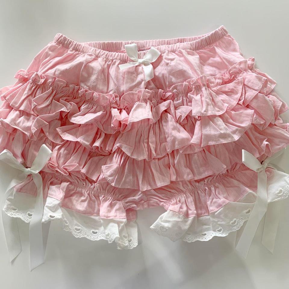 Pink Layered Ruffle Bloomer Shorts
