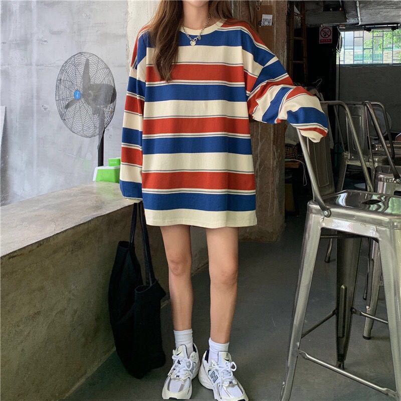 Stripe Oversized Sweatshirt