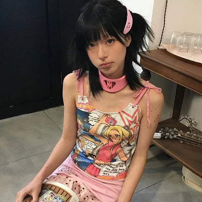 Anime Colorful Print Tank Top