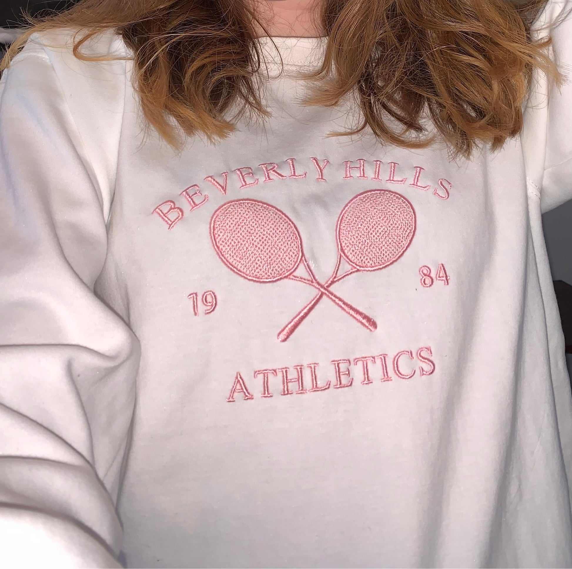 White Tennis Embroidery Sweater