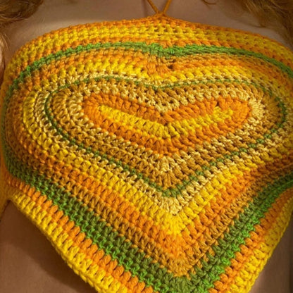 Heart Knit Halter Top