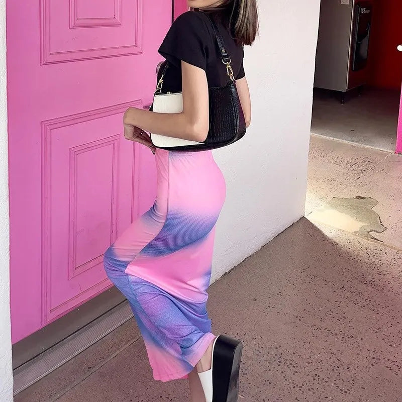 Tie Dye Bodycon Maxi Skirt