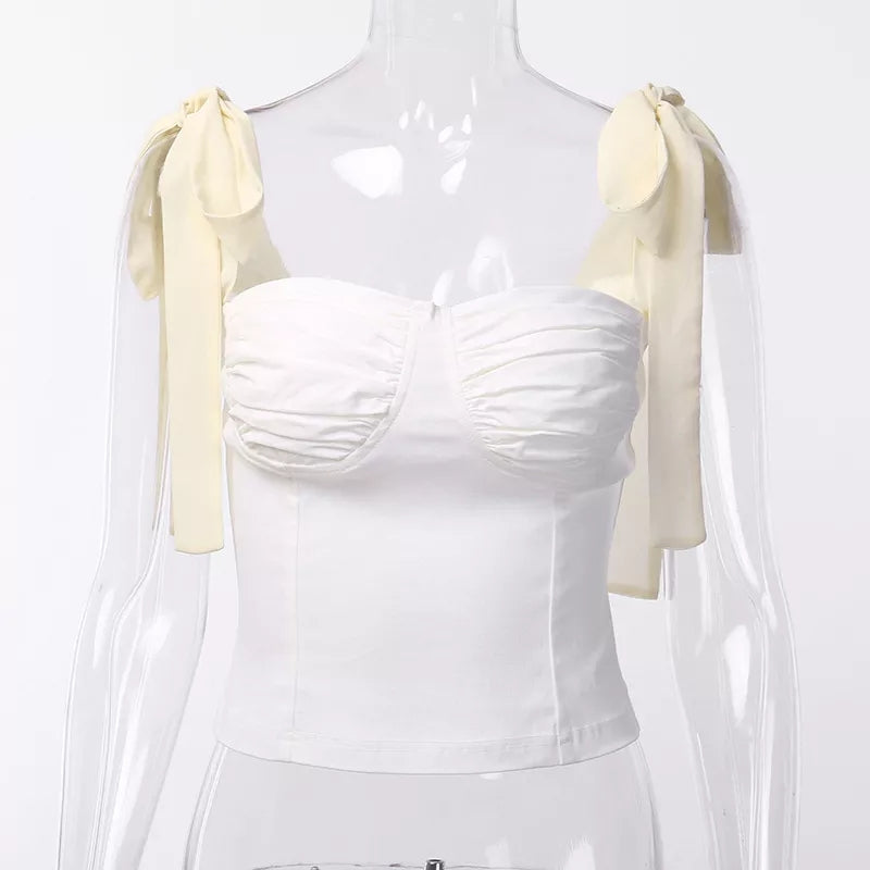 Sweet Bow Bustier Bandage Crop Top