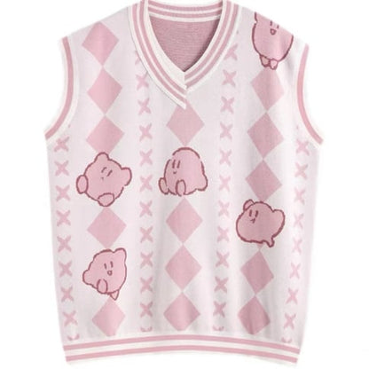 Pink Anime Japanese Sweater Vest