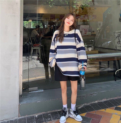 Stripe Oversized Sweatshirt